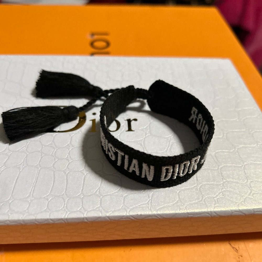 Christian Dior Friendship Bracelet Authentic Black and White New